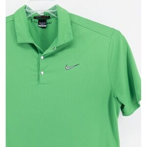 Nike Golf Tiger Woods Collection Men's‎ XXL Geometric Pattern Snap Polo Green